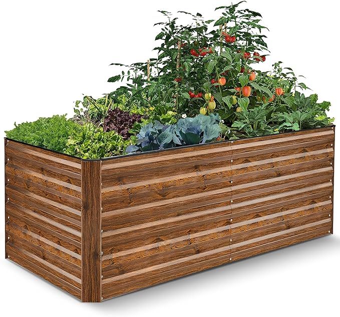 Homdox Galvanized Raised Garden Bed, 6x3x2ft Galvanized Planter Garden Boxes Outdoor, Thickened L... | Amazon (US)
