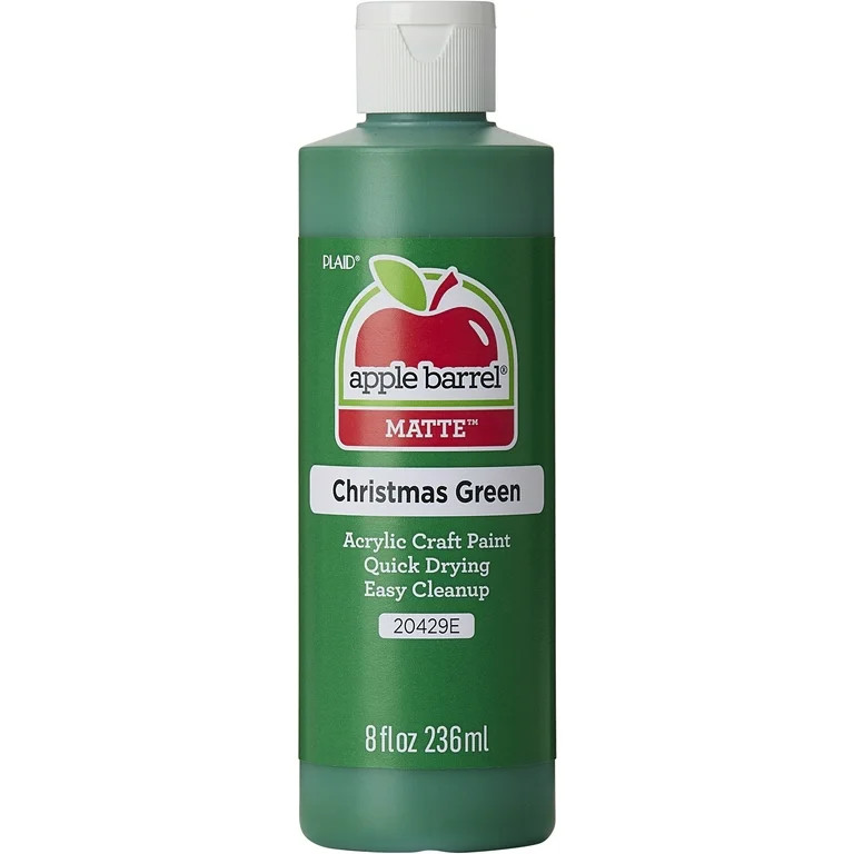 Apple Barrel Acrylic Craft Paint, Matte Finish, Christmas Green, 8 fl oz | Walmart (US)