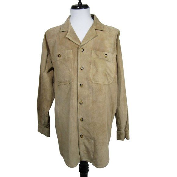 VINTAGE Mens Pig Suede Leather SHACKET Shirt Jacket 70s 80s Rancher Western M | Poshmark