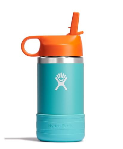 Hydro Flask Kids Water Bottle for School - Stainless Steel and Insulated with Straw Cap - 12 Oz in Seaspray Blue | Amazon (US)