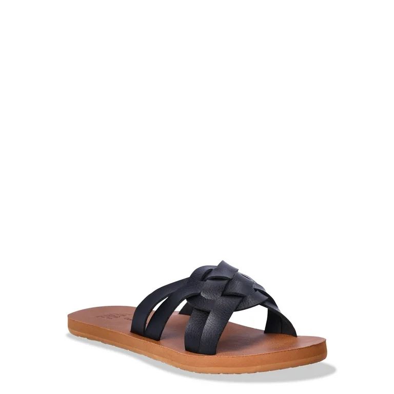 Time and Tru Women's Braided Slide Sandals, Sizes 6-11 - Walmart.com | Walmart (US)