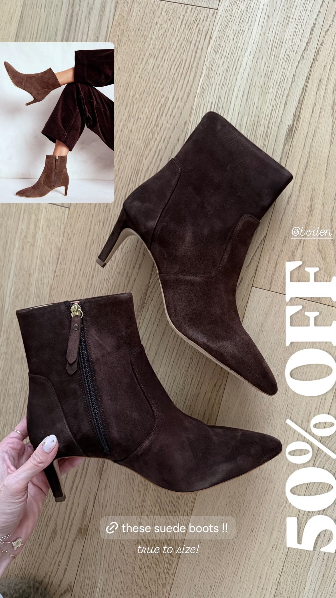 True to size!

Brown suede booties 

#LTKSaleAlert #LTKootd #LTKSeasonal