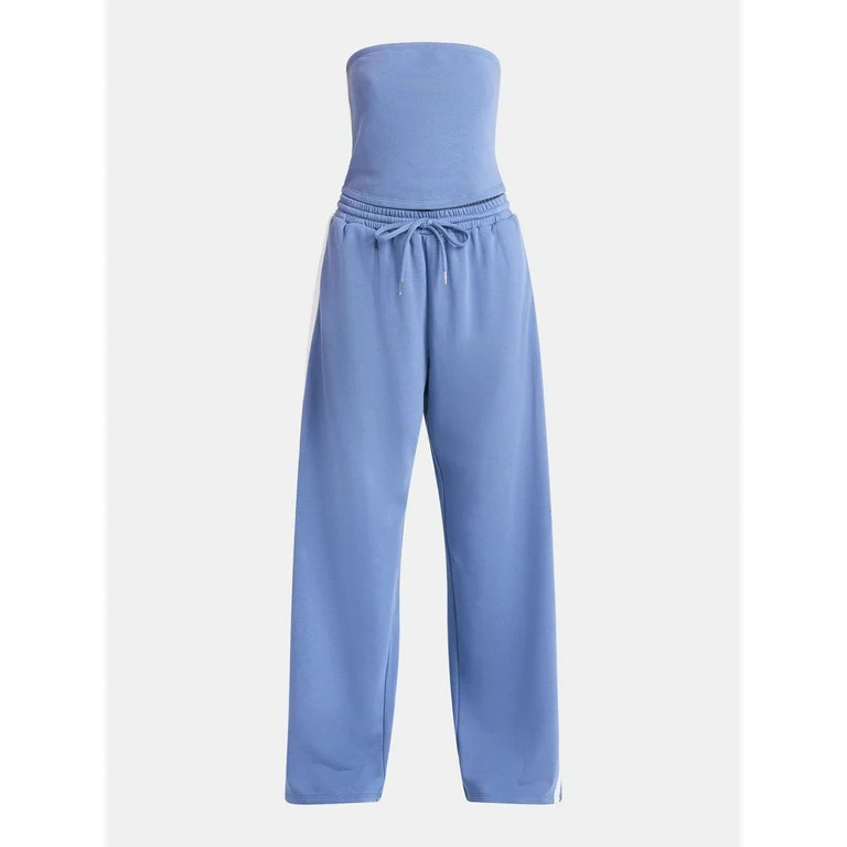 No Boundaries French Terry Tube Top and Pants Set, 2-Piece, Women's | Walmart (US)