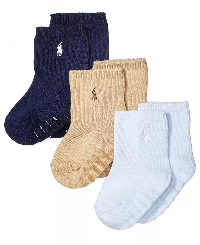 Ralph Lauren Baby Boys Crew Socks 3-Pack | Macys (US)