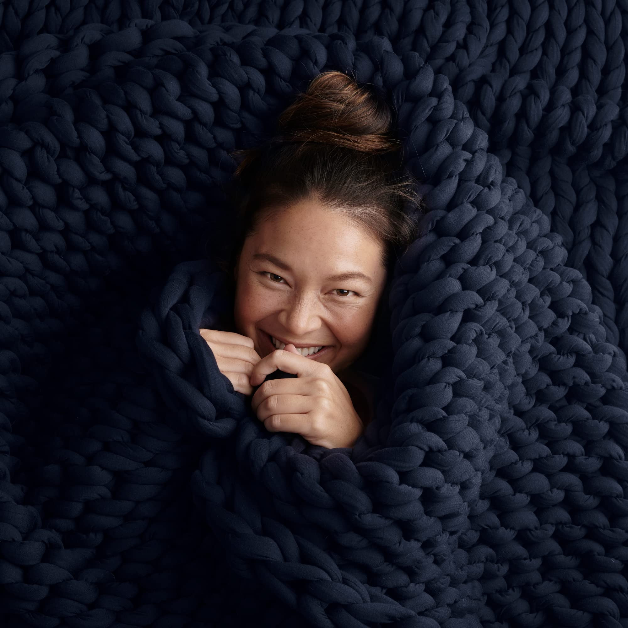 Bearaby Cotton Hand-Knit Weighted Blankets for Adults - Chunky Knit Blanket - Sustainable, Breath... | Amazon (US)