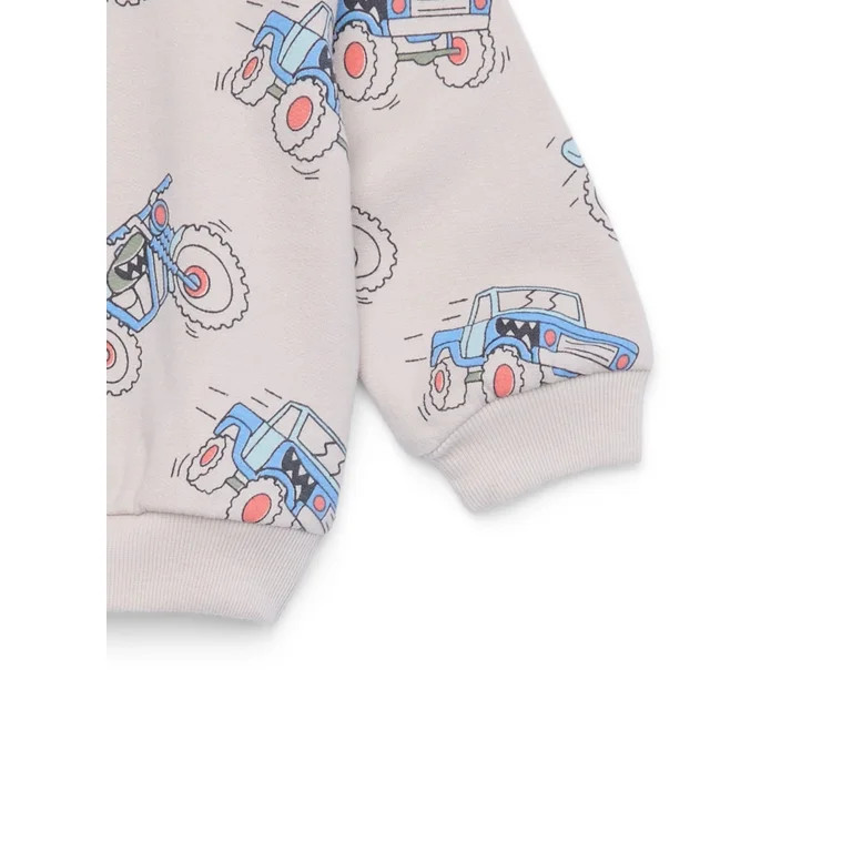 Garanimals Baby Boys Fleece Printed Sweatshirt with Long Sleeves, Sizes 0-24 Months | Walmart (US)