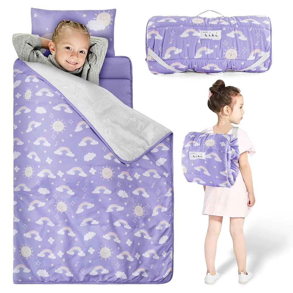 Toddler Nap Mat with Pillow and Blanket, Soft Sleeping Bag for Kids Boys and Girls, Slumber Bags ... | Amazon (US)