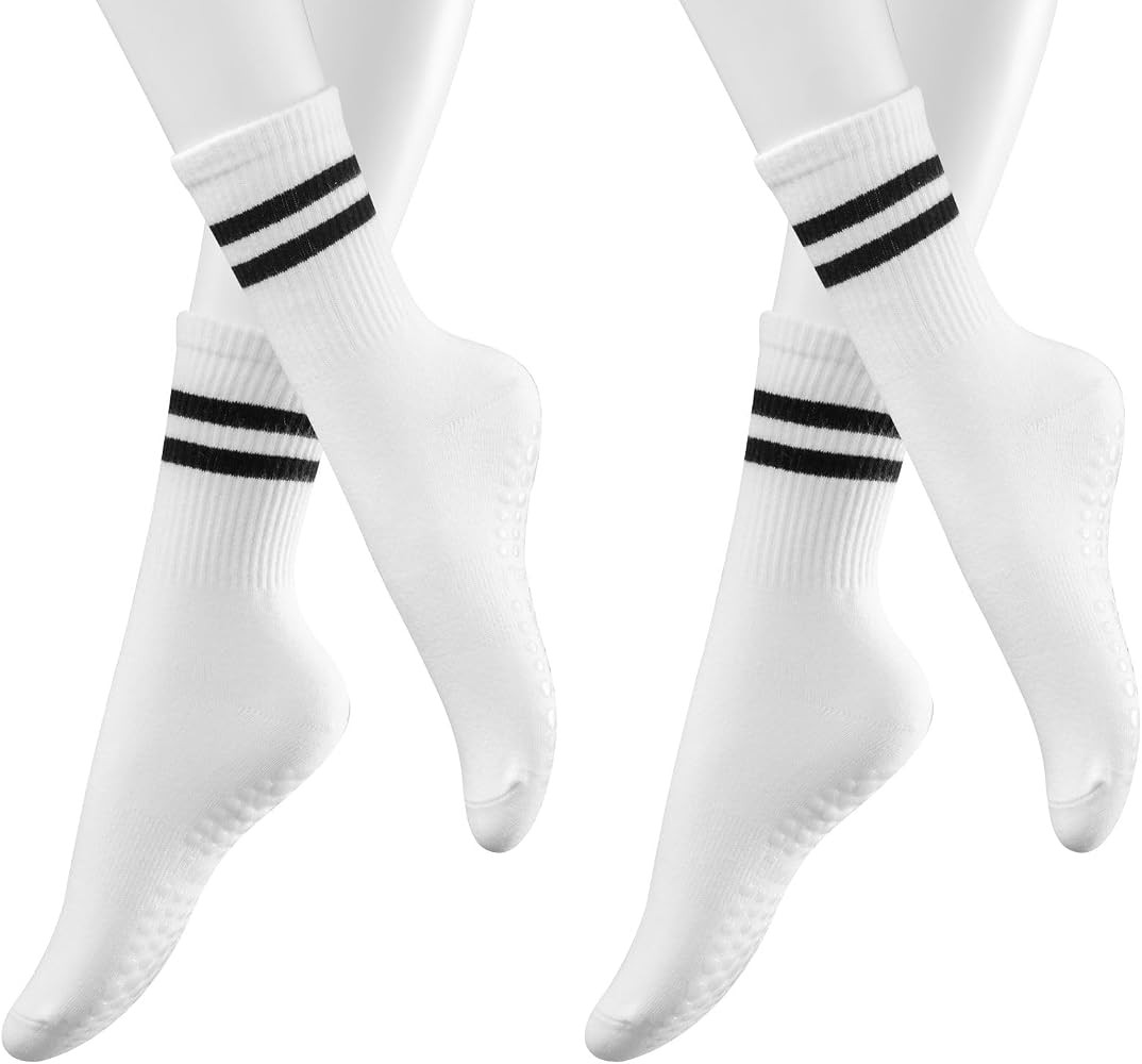 Pilates Yoga Socks with Grips for Women, Non Slip Grip Socks for Women, Ballet Dance Non Skid Sti... | Amazon (US)