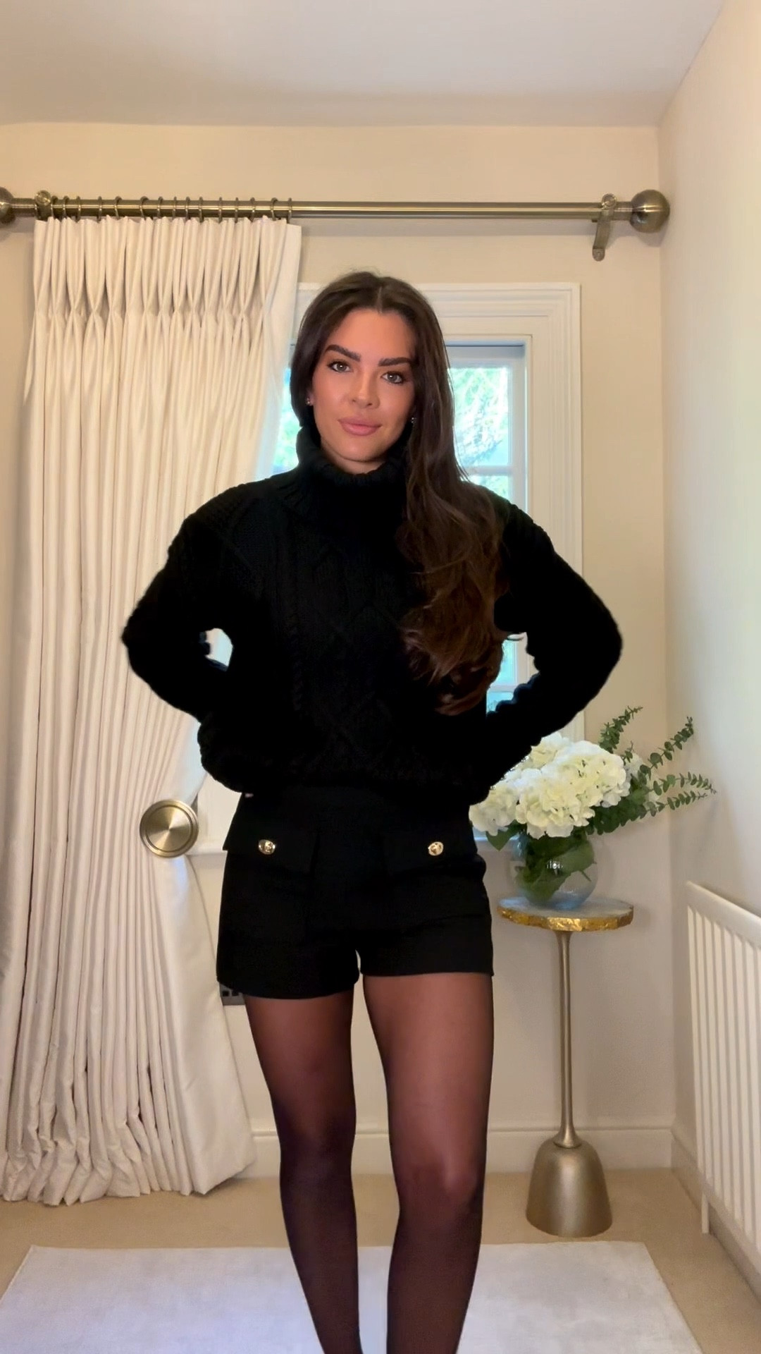 Black winter outfit idea 🖤
Black shorts and tights, black chunky cable roll neck, ballet pumps, black tailored coat

#LTKstyletip #LTKwinter #LTKuk