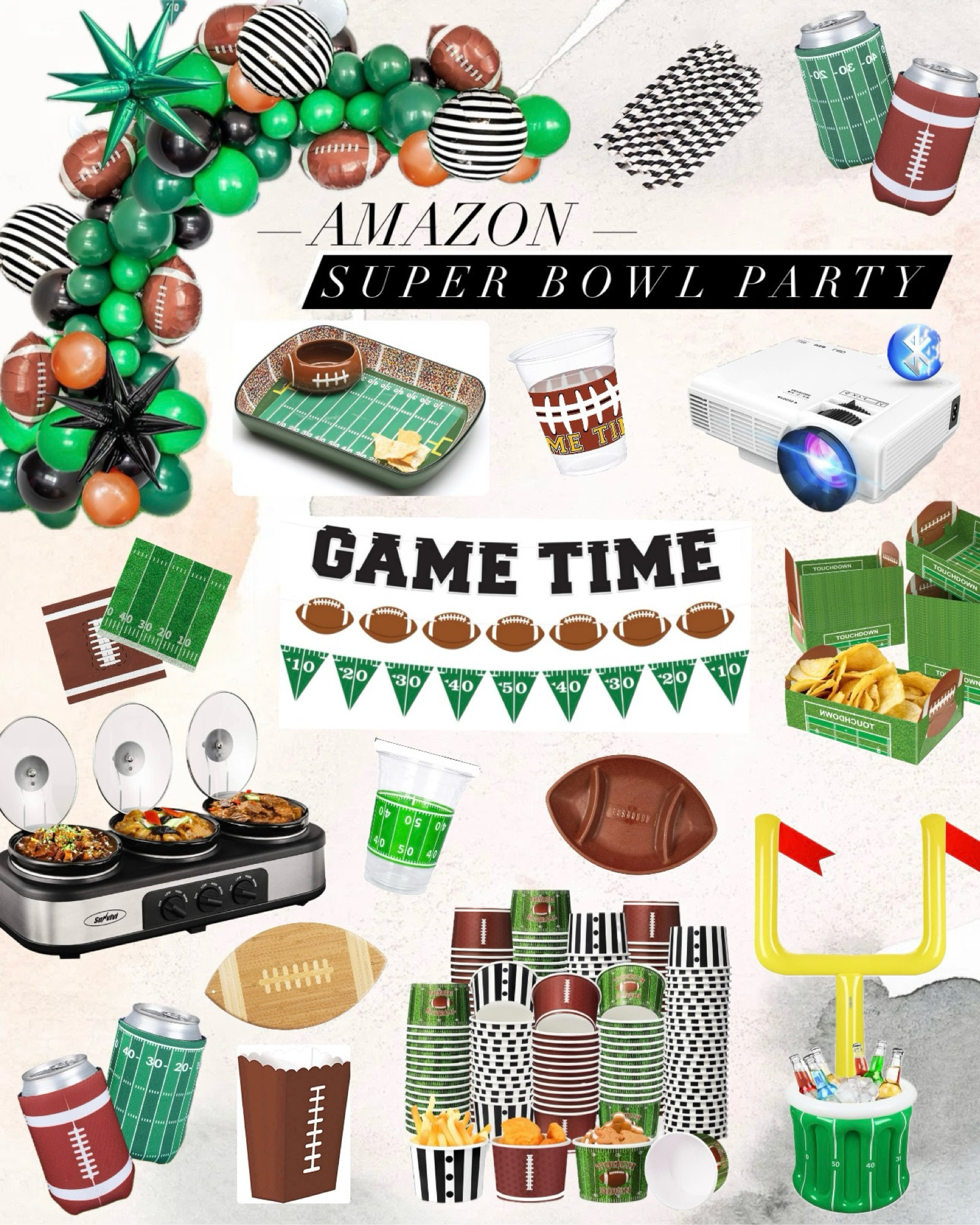 Super Bowl Party 🏈🎉 Everything you need to host the big Game Day from Amazon- decorations no matter which team you’re cheering for, platters to serve and display food, even a projector and screen to play the football game on! 

Super Bowl Party, Football Game, Super Bowl Watch Party, Super Bowl Decorations, Football decorations, Super Bowl decor, Football balloons, sports napkins, football cups, football koozies, tailgate, tailgating, football bowls, football platters, football plates, football glasses, cooler for football game, football banner, balloon arch, beer koozies, paper straws, projector, projection screen, Amazon finds, slow cooker, buffet server, beer can sleeves, triple slow cooker, party host, tailgate food, tailgate party, football season, chip and dip tray, charcuterie board, disposable cups, plastic cups, balloon garland, football signs, snack box, appetizers, serving set, football stadium, food serving platter, tailgate ready, party food tray, crockpot set, party essentials, hosting essentials, game day, football game party, Super Bowl watch party, party supplies 

#founditonamazon #amazonfinds

#LTKhome #LTKfindsunder50 #LTKparties