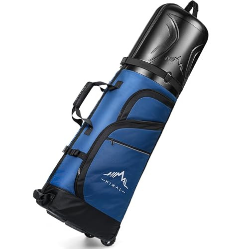 Golf Travel Bag for Airline Travel with PC Hard Case Top, Wheels & Foldable Design, 1680D Heavy-Duty Oxford Fabric, Designed for Airport and Golf Course Transport (Elegant Blue) | Amazon (US)