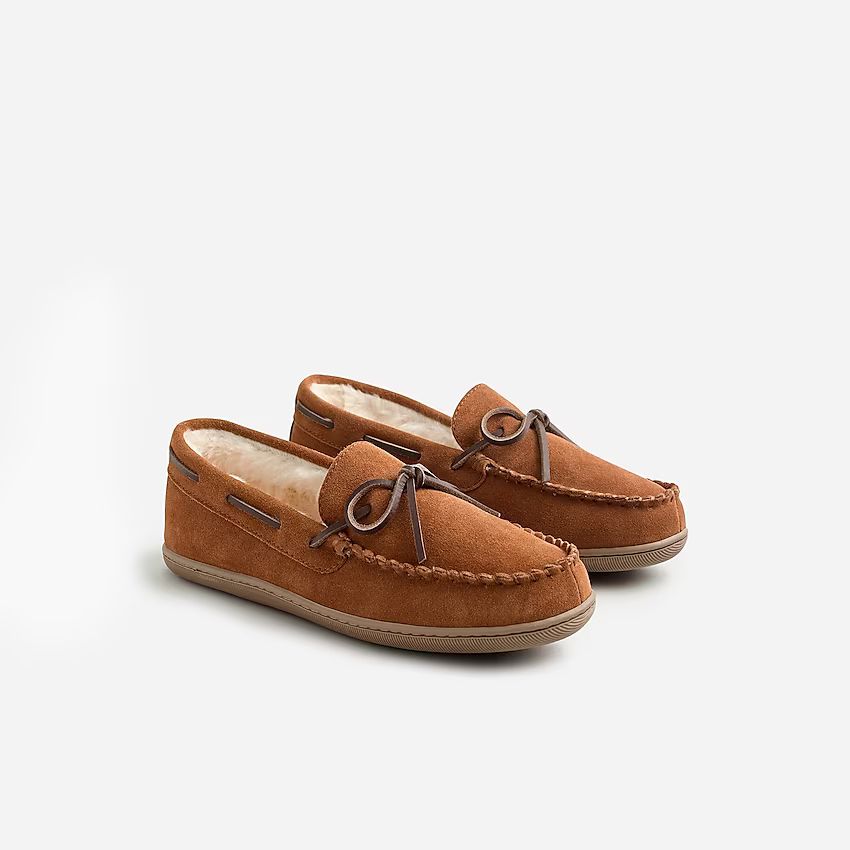 J.Crew: Sherpa-lined Suede Slippers For Men | J.Crew US