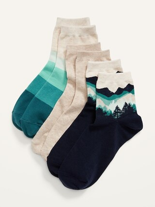 Novelty Quarter Crew Socks 3-Pack For Women | Old Navy (US)