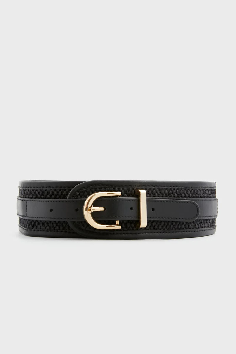 Black Raffia Waist Belt | Tuckernuck (US)