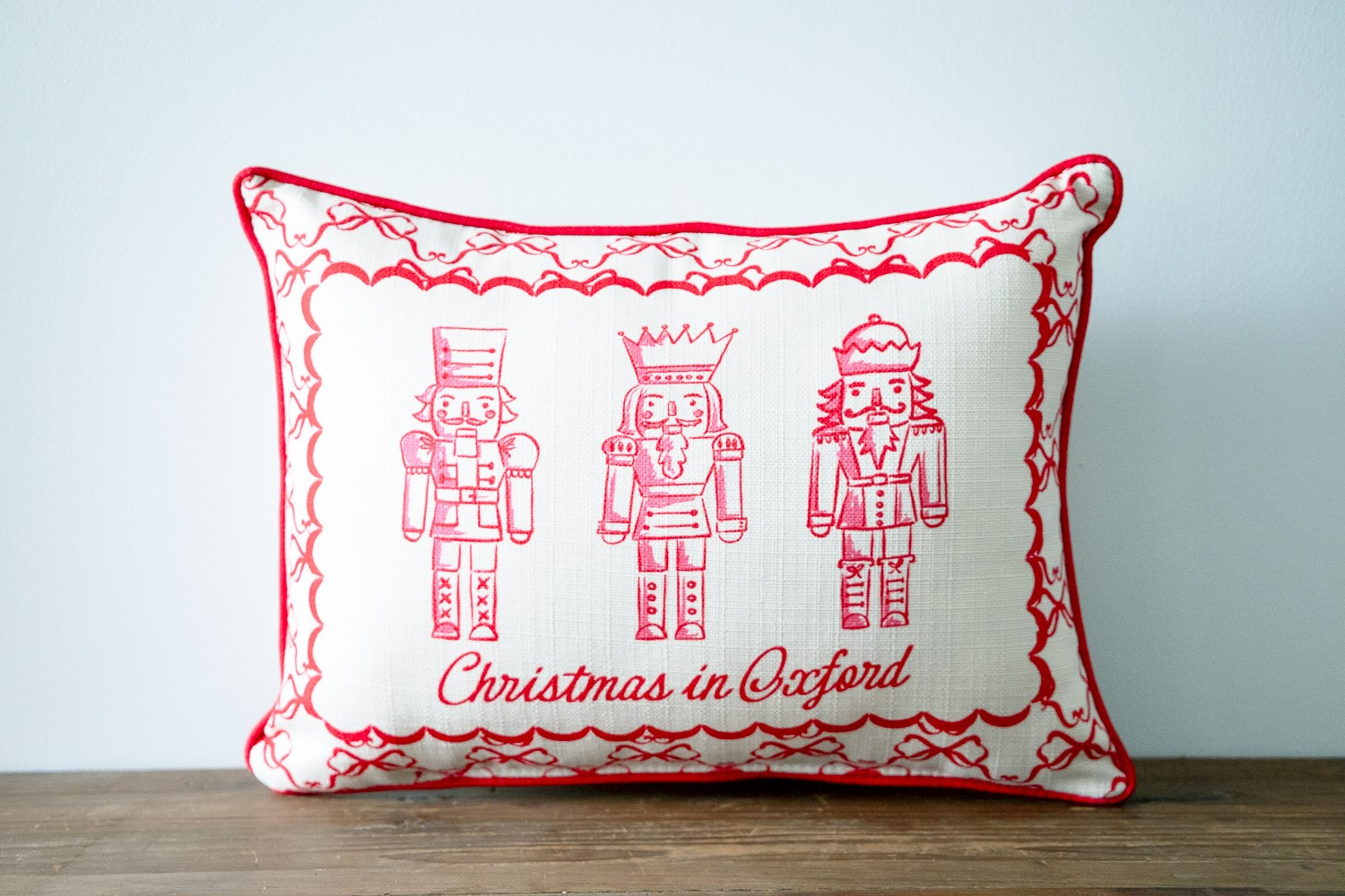 Red Chinoiserie Nutcracker Pillow | Little Birdie | Little Birdie