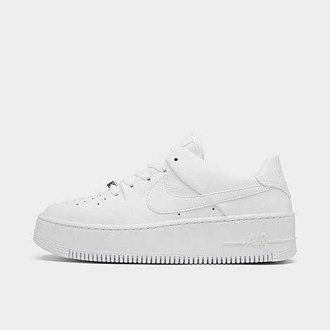 Nike Women's Air Force 1 Sage XX Low Casual Shoes in White/White Size 12.0 Leather/Suede | Finish Line (US)
