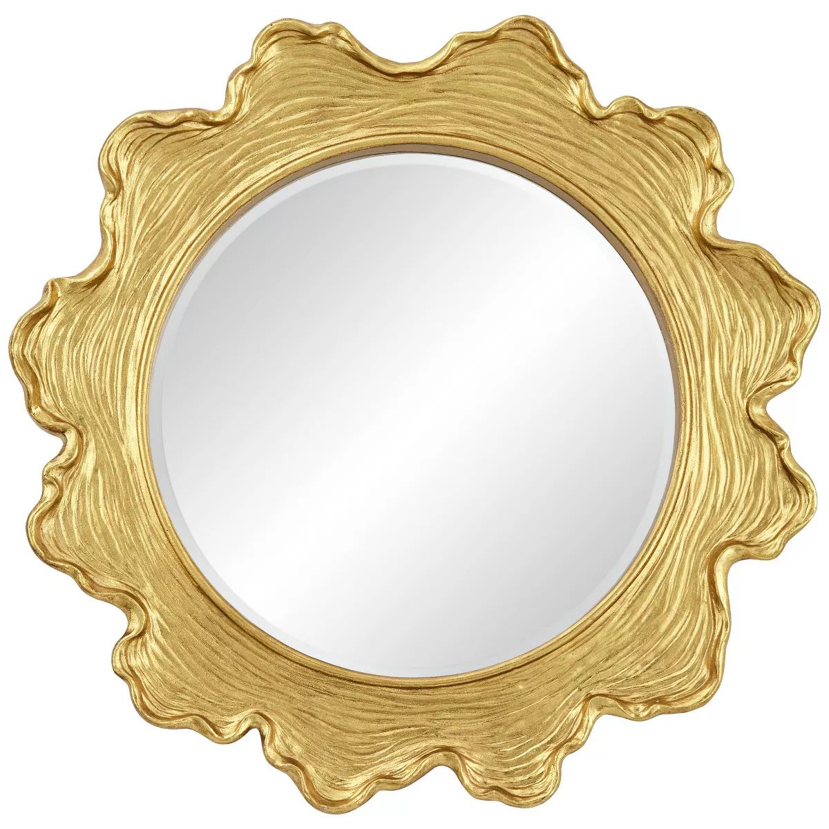 Uttermost Pearla Shiny Gold Leaf 32" Round Wall Mirror | Target