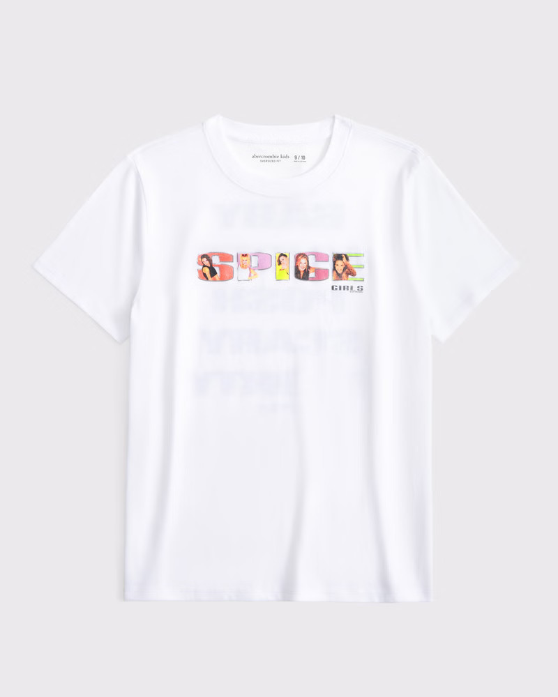 abercrombie kids girls oversized spice girls graphic tee in white - size 11/12 | Abercrombie & Fitch (US)