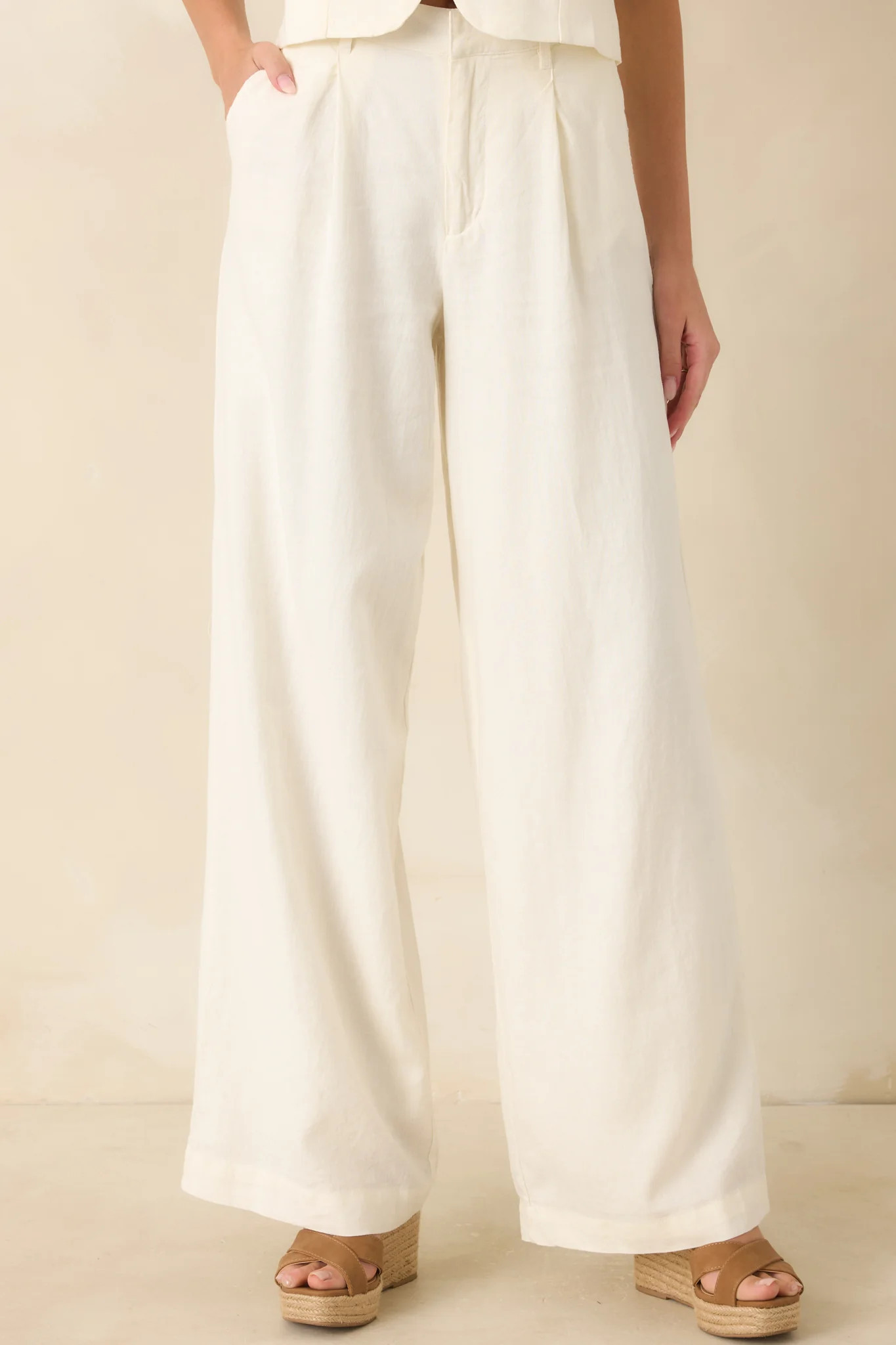 Z Supply Overlook Ivory Linen Pants | Red Dress