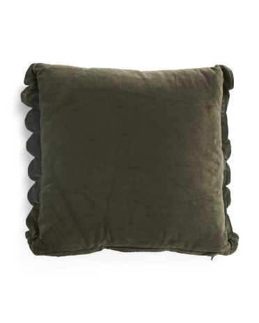 20x20 Reversible Cotton Velvet Pillow With Scallop Edge | TJ Maxx