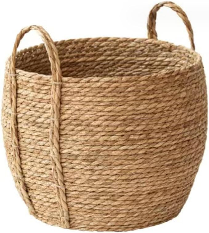 Rattan Planter,Woven Planter Basket, 10.2x11.8 inch Seagrass Planter Basket Round Rattan Planter ... | Amazon (US)