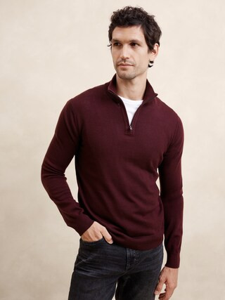 Merino Wool Quarter-Zip Sweater | Banana Republic Factory