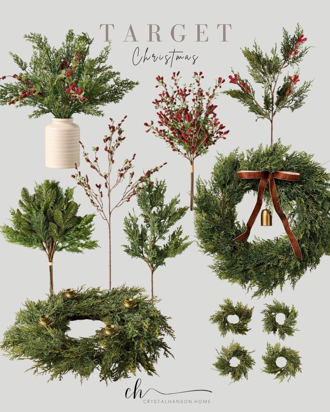 Christmas greenery from target 🌲 these are some of my tried and true favs!