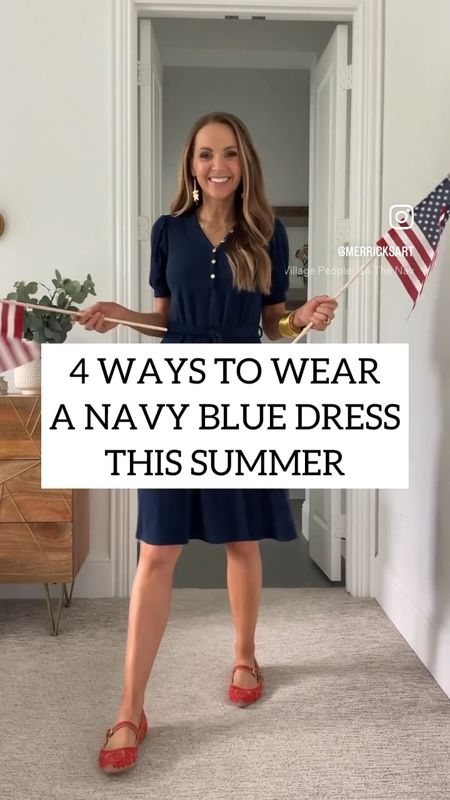 Summer Navy Dress for warm weather, outdoor parties, mom, 4th of July // wearing size XS in dress (use code MERRICK10 for 10% off), statement earrings from @nickelandsuede (use code MERRICK10 for $10 off), @reef sandals (use code MERRICKW20 for 20% off)

#LTKstyletip #LTKSeasonal #LTKunder100