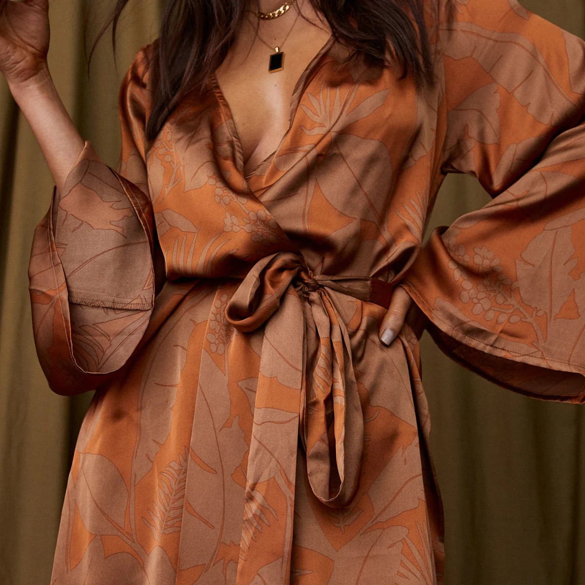 Gold Standard Rust Kimono Dress | 12th Tribe