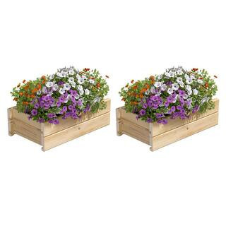 21 in. x 11 in. x 7 in. Cedar Wood Planter Box (2-Pack) | The Home Depot