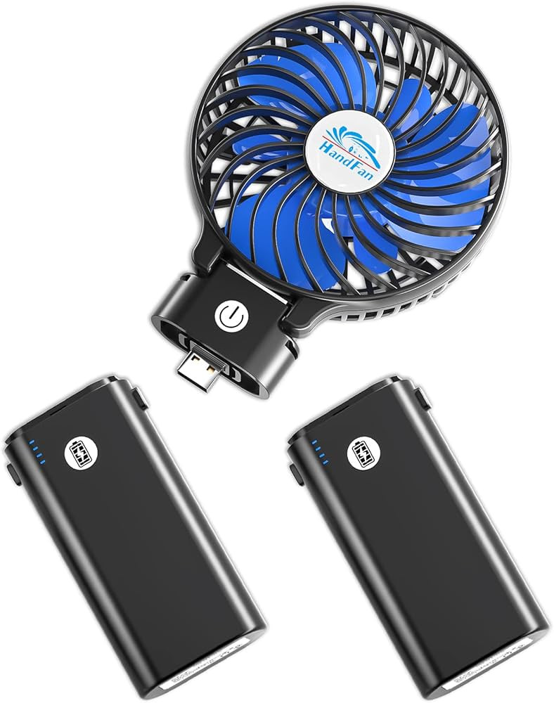 HandFan 10400mAh Powerful Handheld Fan, 40Hrs Long-Lasted Hand Fan Rechargeable, Mini Personal Fa... | Amazon (US)