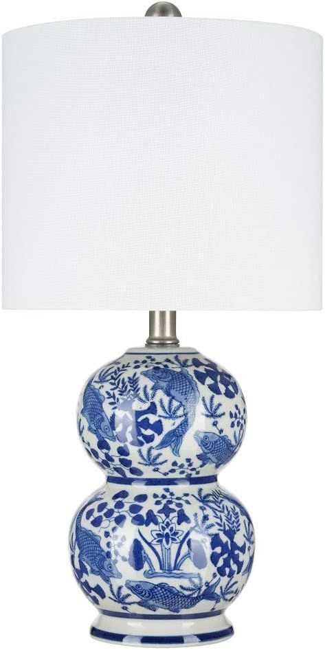 Amazon Brand - Stone & Beam Traditional Chinoiserie Ceramic Table Lamp, LED Bulb Included, 19.5"H... | Amazon (US)