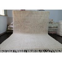 Beige & White Moroccan Rug, Beni Ourain Rug, Handmade Checkered Authentic Custom Wool Rug | Etsy (UK)