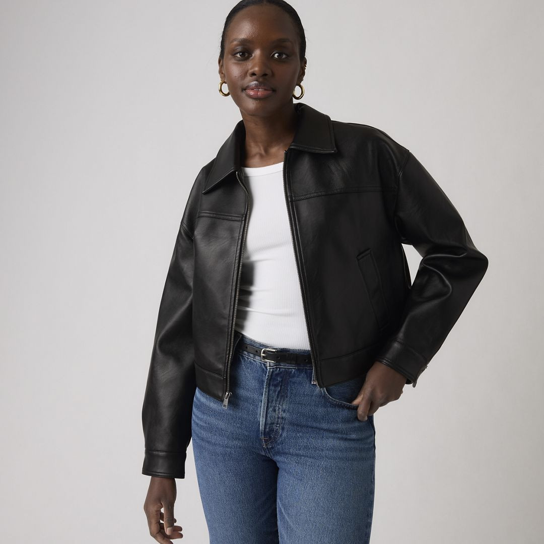 Levi's Faux Leather Boxy Zip Jacket - Women's L | Levi's US