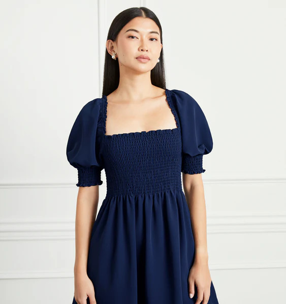 The Athena Nap Dress in Navy Crepe | Hill House Home US