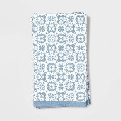 16ct Paper Disposable Stamp Guest Towel Light Blue - Threshold™ | Target
