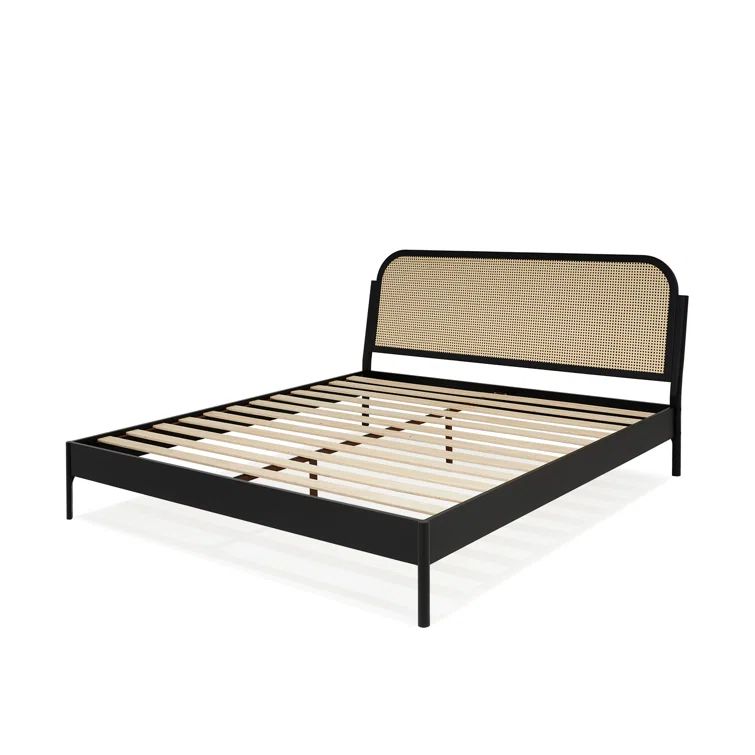 Aurelia Solid Wood Cane Platform Bed with Headboard, Cane Bed Frame | Wayfair North America