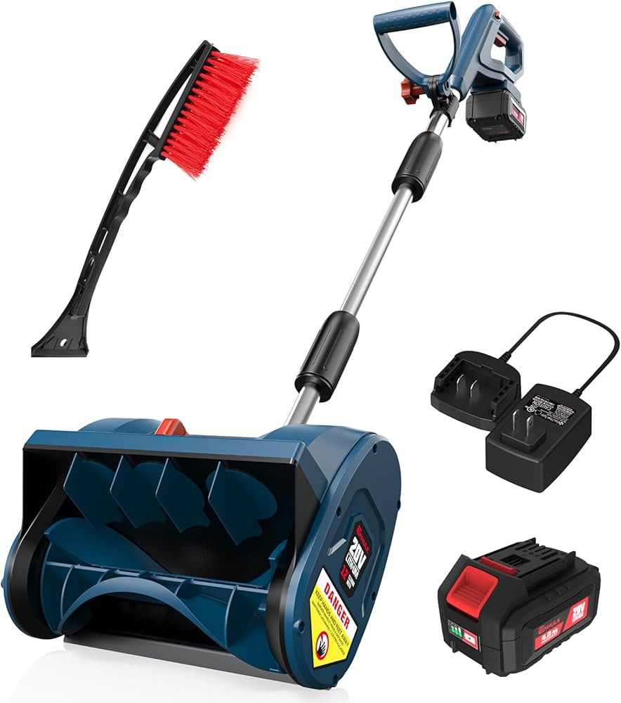 Eletric Snow Shovel, 20V | 12-Inch | 4-Ah Cordless Snow Blower, Battery Powered Snow Blower with ... | Amazon (US)