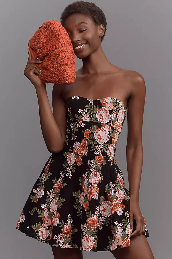 Maeve Strapless Flounce Mini Dress | Anthropologie (US)