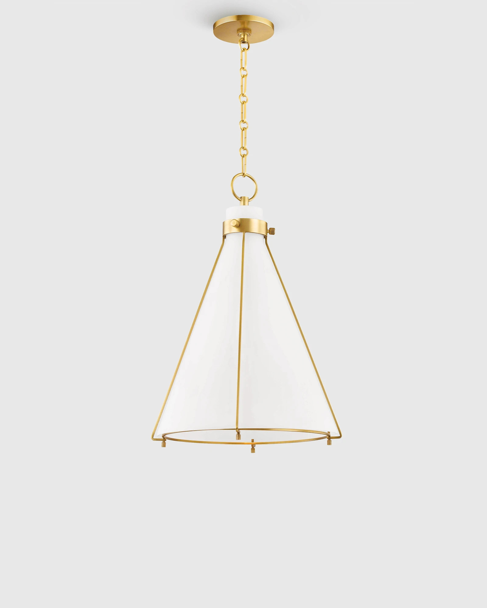 Iron and Opal Glass Conical Pendant Light | Quince