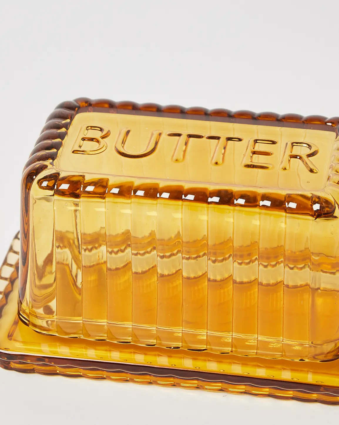 Yellow Glass Butter Dish | Oliver Bonas | Oliver Bonas (Global)