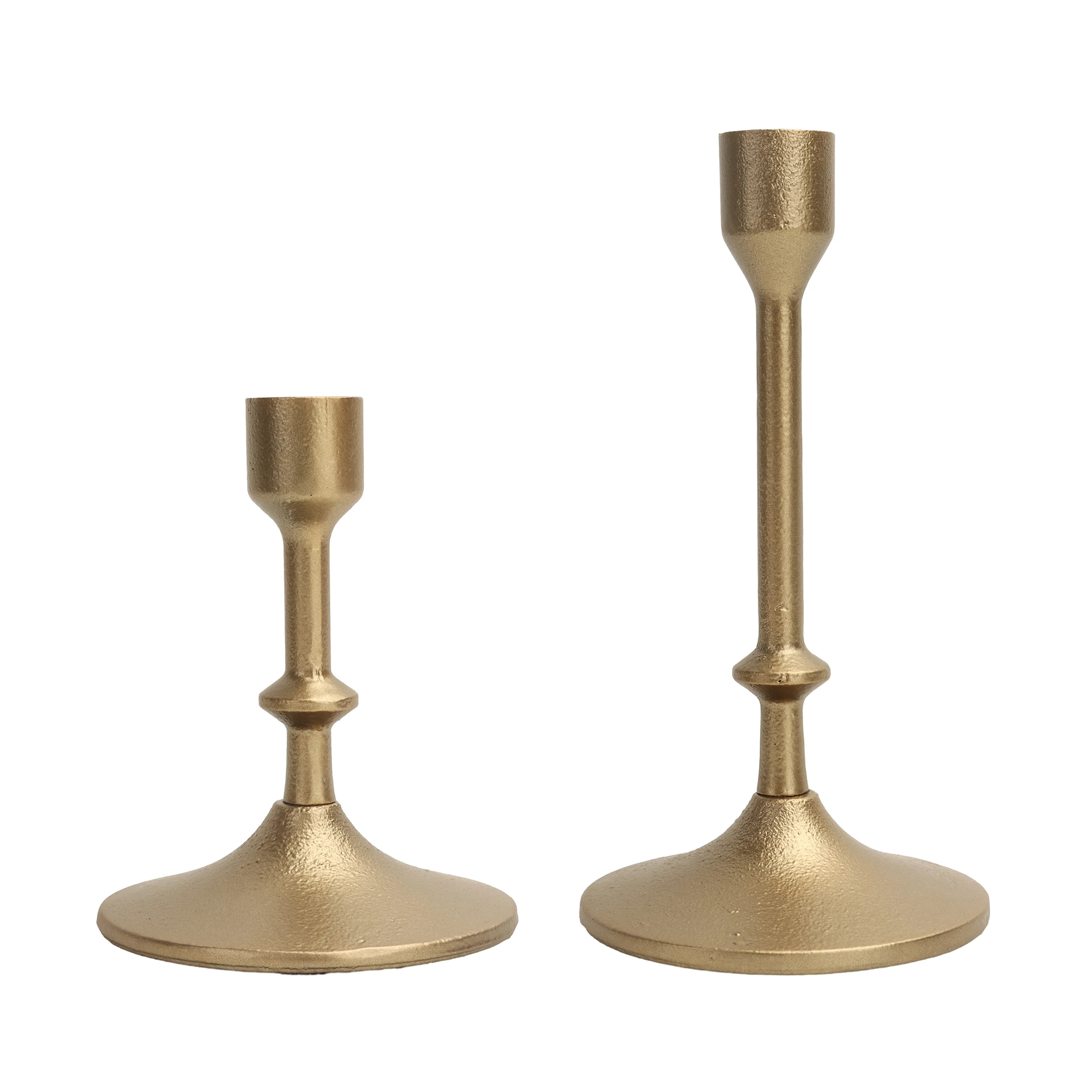 Better Homes & Gardens Gold Cast Iron Metal Taper Candle Holder, 2-Pack | Walmart (US)