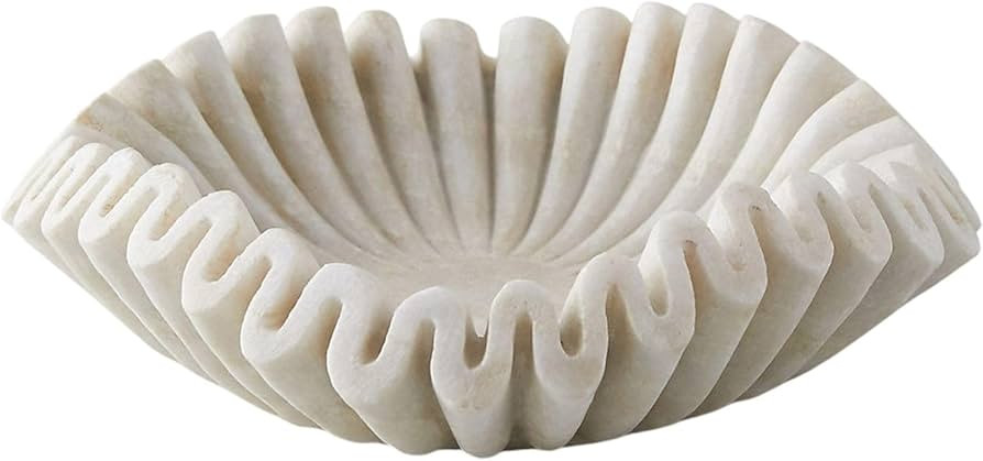 Marble Bowl Fruit Bowl, Stone Bowl Decorative Bowl Decorative Trays Marble Fruit Bowl Marble Ruff... | Amazon (US)