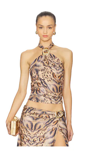 Keeley Halter Top in Mendez Brown | Revolve Clothing (Global)