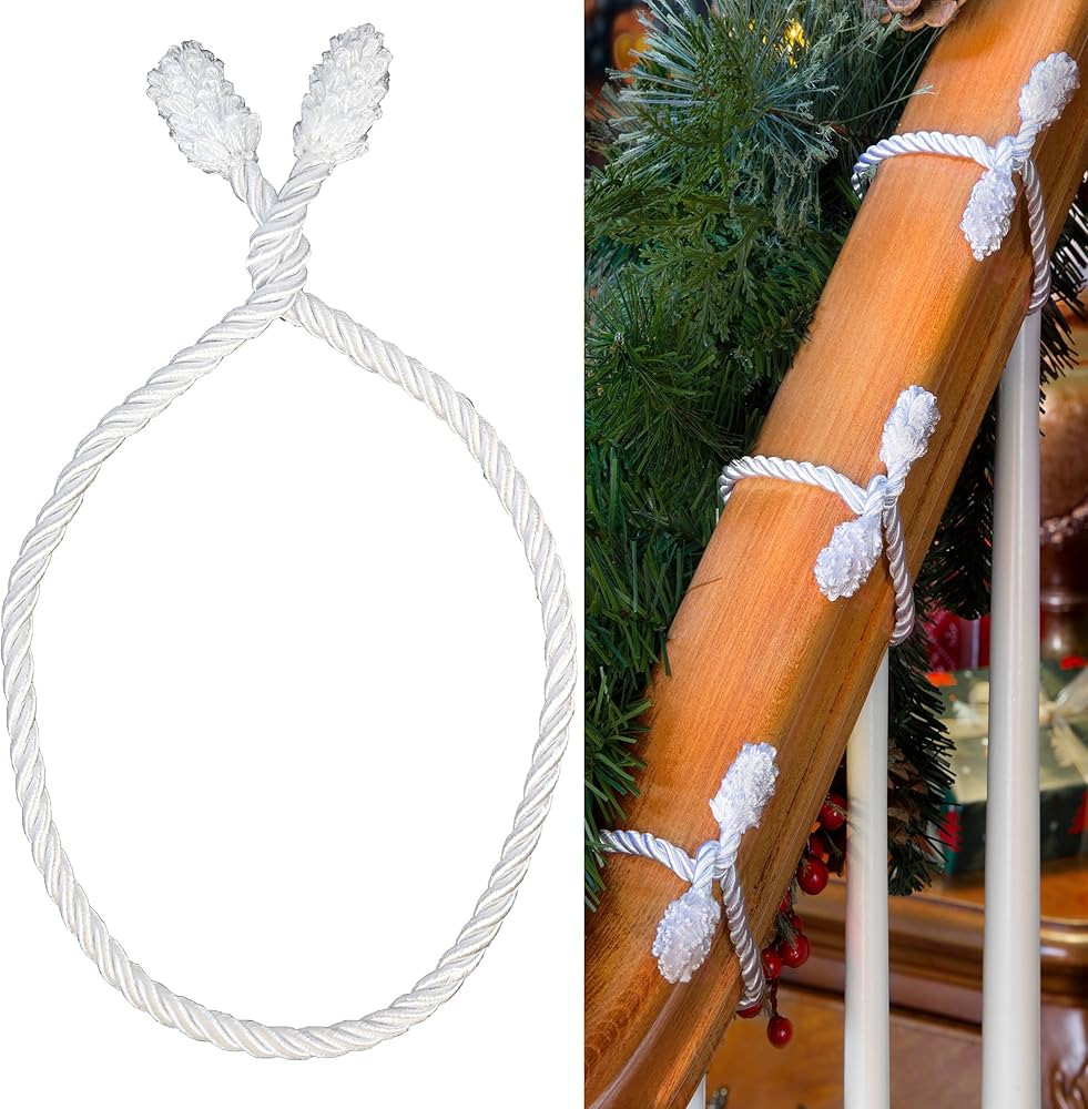 Haute Decor Decorative Twist Ties, 6 Pack, 20 inches (White) - Hang Garland, Lights, Decorations | Amazon (US)