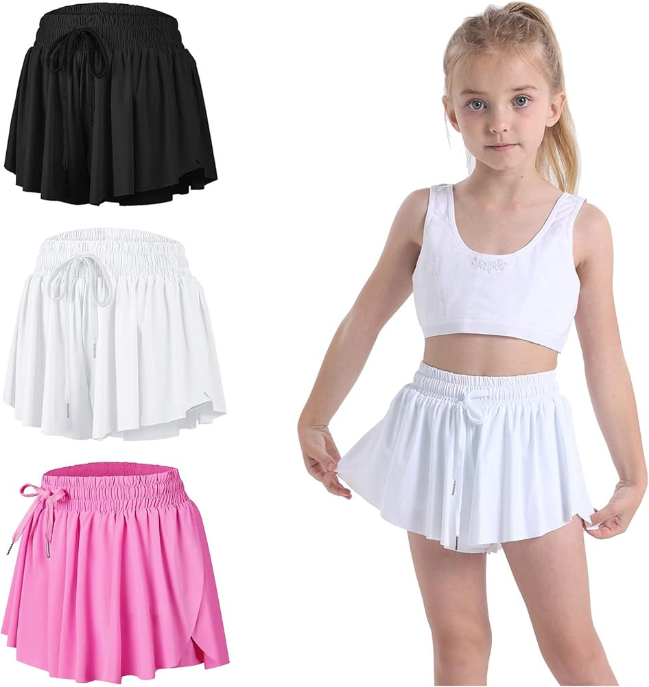3 Pack Butterfly Flowy Shorts Skirts for Girls Tennis Cheer Stuff Athletic Preppy Running Sports ... | Amazon (US)