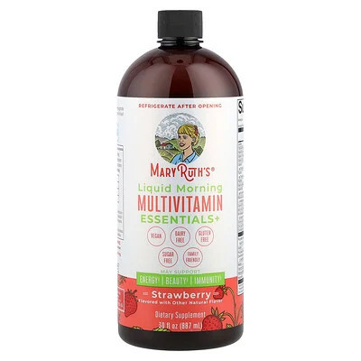 MaryRuth's, Liquid Morning Multivitamin Essentials+, Strawberry, 30 fl oz (887 ml) | iHerb
