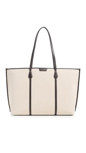 Tory Burch Women's Perry Canvas Tote Bag, Natural, One Size | Amazon (US)