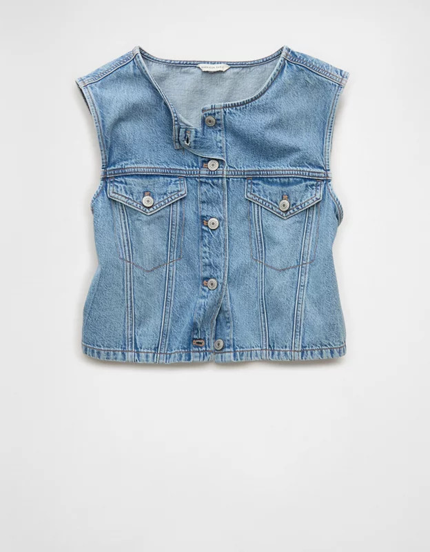 AE Boxy Denim Vest | American Eagle Outfitters (US & CA)
