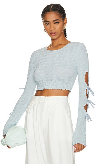 Dianne Crop Top in Ice Blue | Revolve Clothing (Global)
